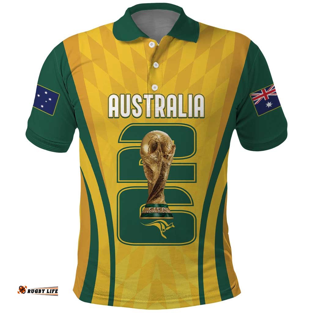Australia Socceroos Custom Polo Shirt 2026 Forever Golden LT7