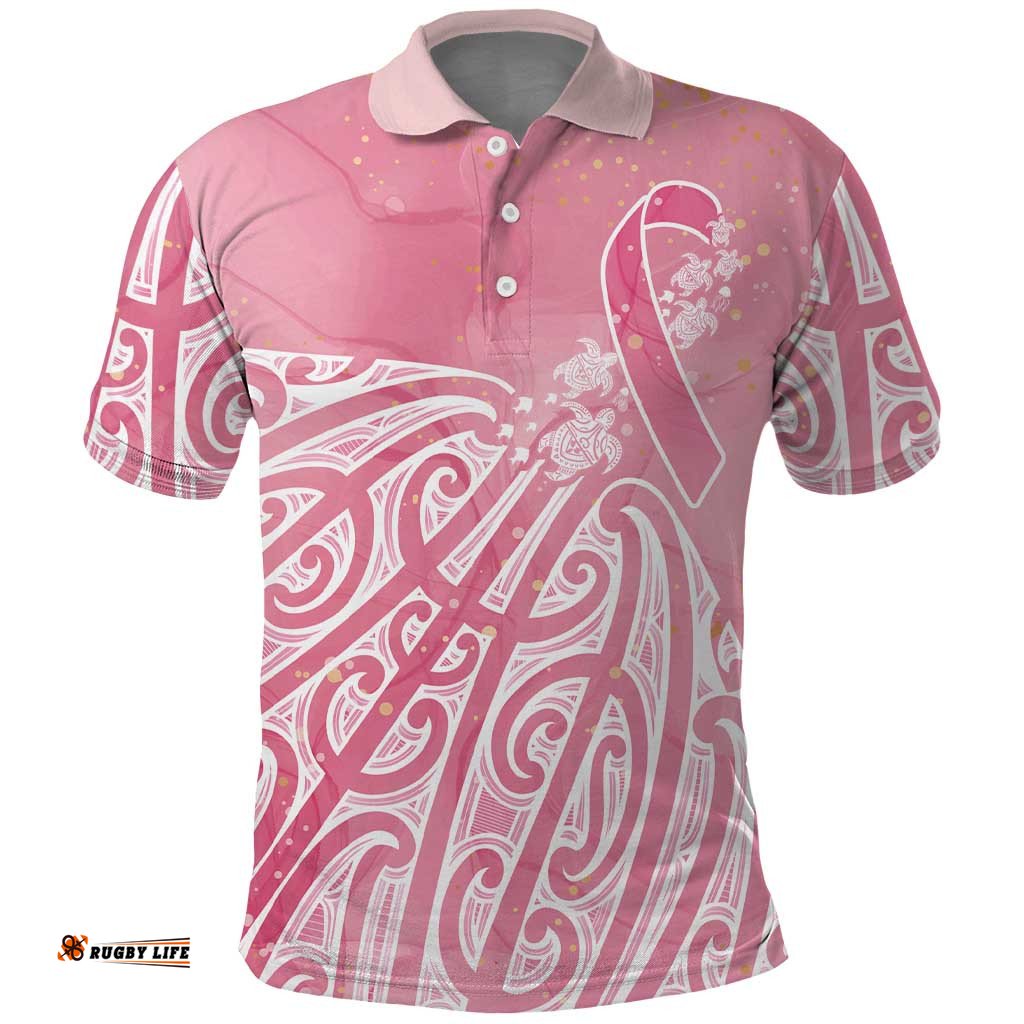 Breast Cancer Awareness Maori Polo Shirt Kia Kaha Kia Maia Kia Manawanui LT7