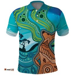 Aussie Aurora Borealis Aboriginal Art Polo Shirt LT7