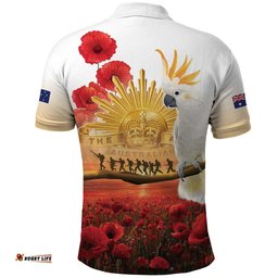 Australia Cockatoo ANZAC Day Polo Shirt Lest We Forget LT05