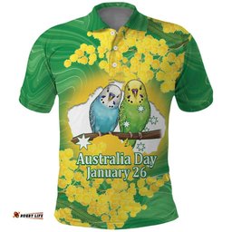 Budgerigar Australia Day Polo Shirt Proud To Be An Aussie Opal National Color LT14