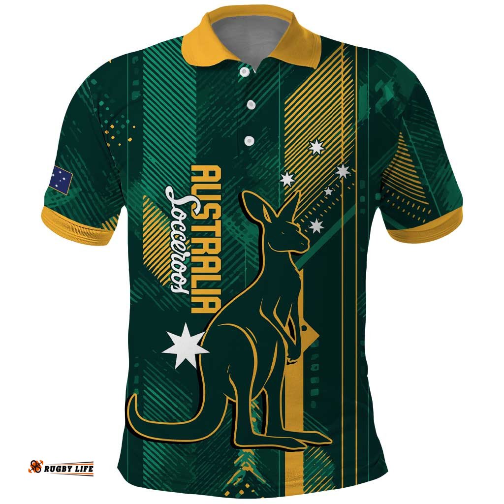Australia Socceroos 2026 Custom Polo Shirt Go Aussie Kangaroo National Color LT14