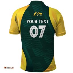 Australia Cricket Custom Polo Shirt GO Aussie - Modern Motif LT7