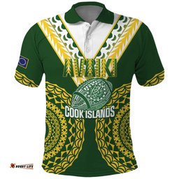Custom Avaiki Cook Islands Rugby Polo Shirt Kuki Airani Tatau Green LT14