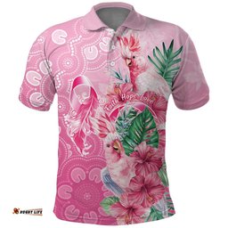 Australia Cockatoos Breast Cancer Polo Shirt Faith Hope Love LT05