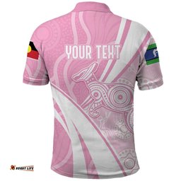 Australia Bowls Personalised Indigenous Pink Round Polo Shirt LT7
