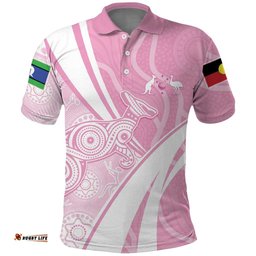 Australia Bowls Personalised Indigenous Pink Round Polo Shirt LT7