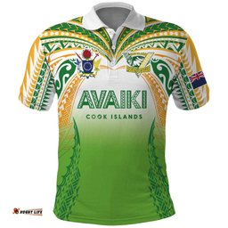 Custom Cook Islands Rugby League Polo Shirt Avaiki Tatau Tribal Motifs White Color LT03