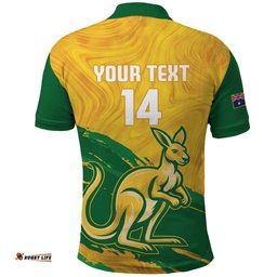 Custom Australia Soccer Polo Shirt 2025 Go Matildas Marble Grunge Style LT14