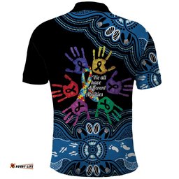 Autism Awareness Australia Indigenous Polo Shirt We All Have Different Abilities LT14