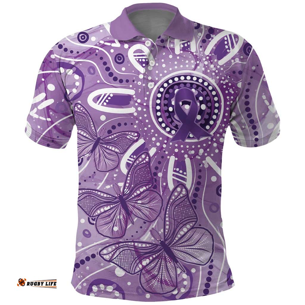 Australia Epilepsy Awareness Indigenous Polo Shirt Butterfly Aboriginal Art LT7