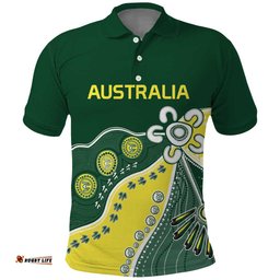 Custom Cricket Aussie Pride Polo Shirt Indigenous Inspired LT9
