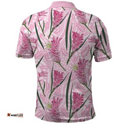 Australia Kangaroo Paws Polo Shirt Aussie Native Flowers Indigenous Art LT14