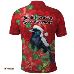 Australian Magpie Polo Shirt Aboriginal Inspired Christmas LT9