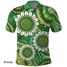 Bowls Australia Custom Polo Shirt Aboriginal Art National Color LT14