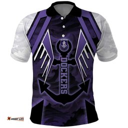 Custom Fremantle Football Polo Shirt Dockers Anchor Sporty Style DT05