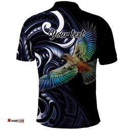 New Zealand Kea Bird Personalised Polo Shirt Maori Tribal Koru Art LT9