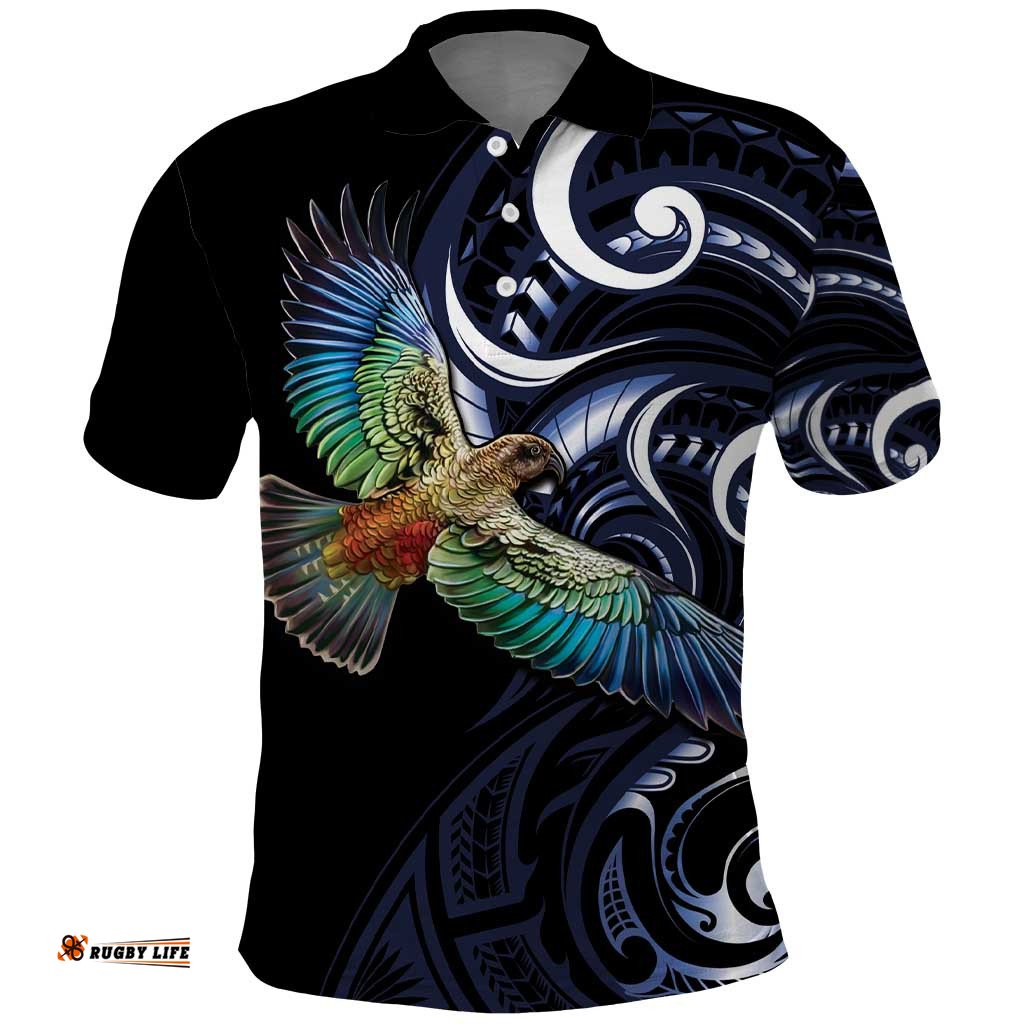 New Zealand Kea Bird Personalised Polo Shirt Maori Tribal Koru Art LT9