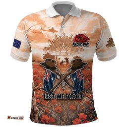 Personalised ANZAC Day Polo Shirt Commemorative Soldier Tribute DT05