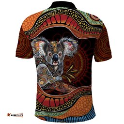 Indigenous Koala Australia Polo Shirt Australian Aboriginal Art Proud LT14