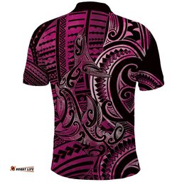 New Zealand Hammerhead Shark Polo Shirt Maori Haehae Mangopare Pink LT14