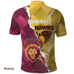 Personalised Hawks and Lions Inspired Polo Shirt Dynamic Style LT14