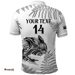 Custom New Zealand Kiwi Football Polo Shirt Aotearoa Silver Fern LT14