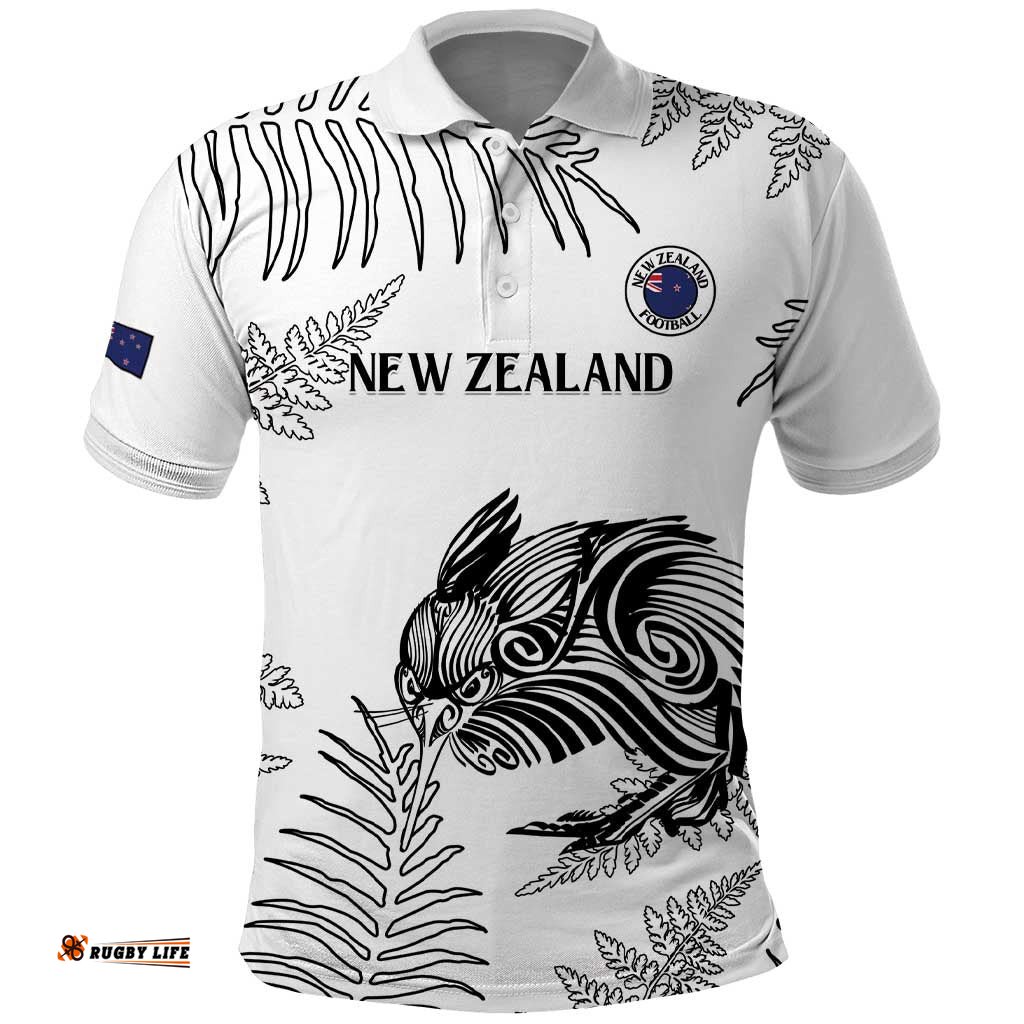 Custom New Zealand Kiwi Football Polo Shirt Aotearoa Silver Fern LT14