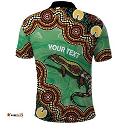 Personalised Australia Goanna NAIDOC Week 2026 Polo Shirt 50 Years of Deadly Aboriginal Art LT14