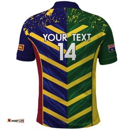 Custom Sri Lanka And Australia Cricket Polo Shirt 2025 The Lions Baggy Greens Together LT14
