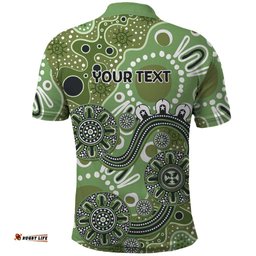 Personalised NAIDOC Week 50 Years Deadly Always Polo Shirt Green Aboriginal Artwork Dot Painting LT9