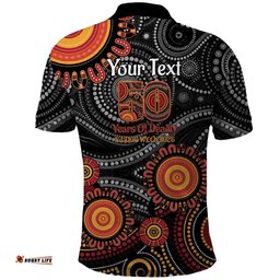 NAIDOC Week 50 Years Deadly Personalised Polo Shirt Aboriginal Art LT14