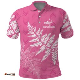 New Zealand Lawn Bowls Breast Cancer Personalized Polo Shirt Wrap-Around Silver Fern LT7
