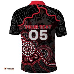 Custom Saints Football Polo Shirt Aboriginal Dot Art Pattern DT05