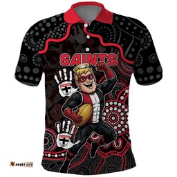 Custom Saints Football Polo Shirt Aboriginal Dot Art Pattern DT05