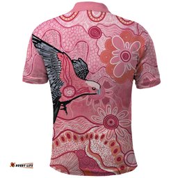 NAIDOC Week Aussie Indigenous Polo Shirt Aboriginal Galah Bird Contemporary Art LT7