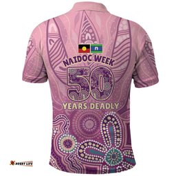 NAIDOC Week - 50 Years Deadly Polo Shirt Pastel Wings LT7