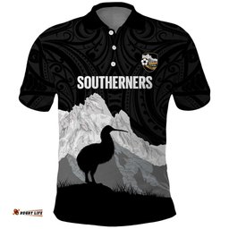 New Zealand South Island Football Custom Polo Shirt Aoraki Mount Cook With Kiwi Maori Pattern LT14