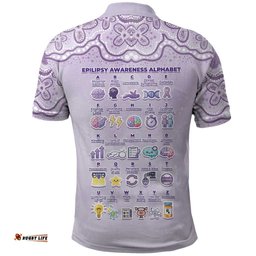 Personalised Epilepsy Awareness Alphabet Polo Shirt Purple Ribbon Butterfly Cute Style DT05