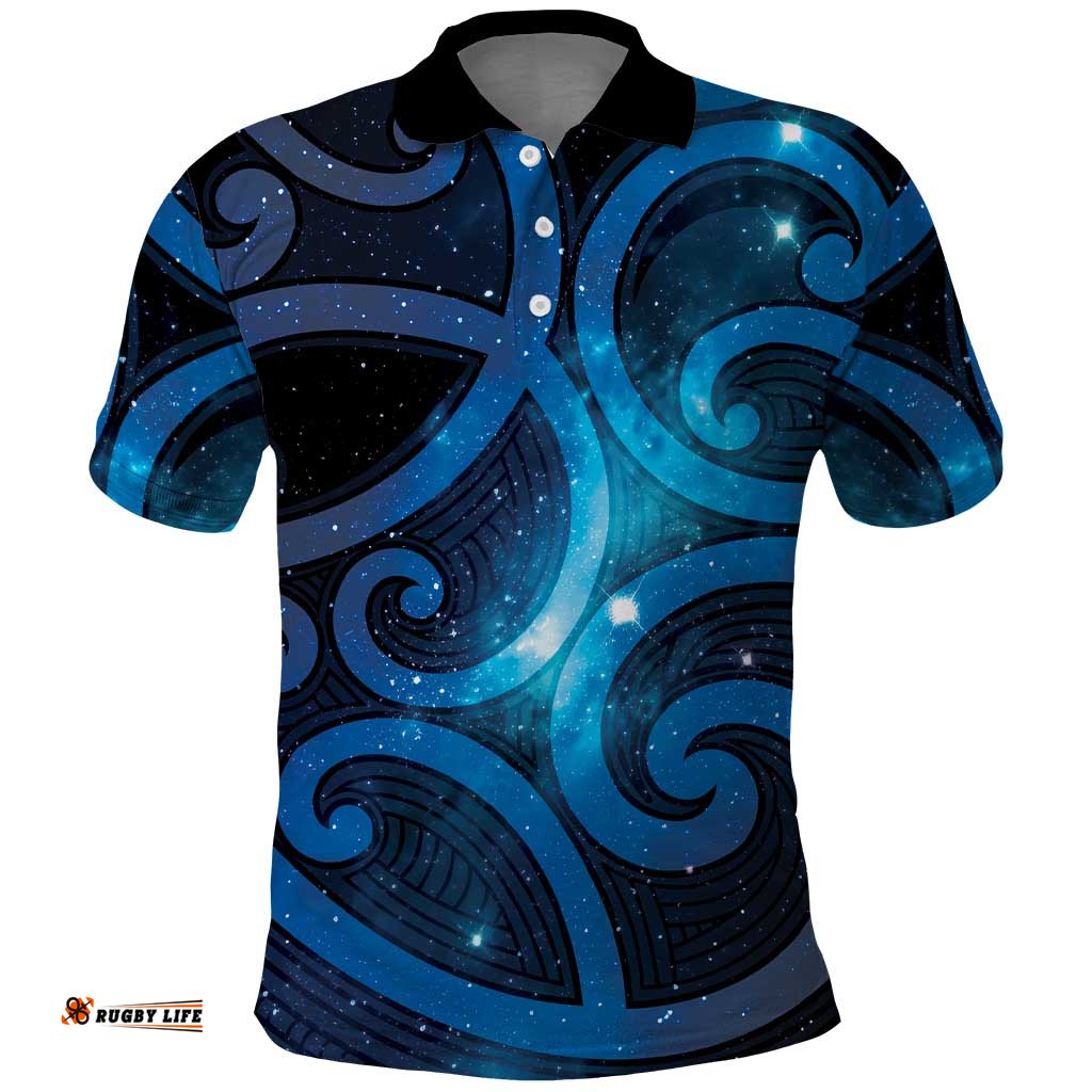 New Zealand Maori Matariki Polo Shirt Galaxy Kowhaiwhai LT7
