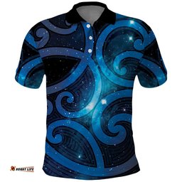 New Zealand Maori Matariki Polo Shirt Galaxy Kowhaiwhai LT7