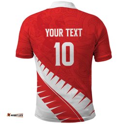 Custom New Zealand Cricket Polo Shirt Kiwi Birds Haka Dance Red Fern Sporty Style LT03