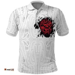 New Zealand Maori Heart Tribal Personalised Polo Shirt Polynesian Patterns LT9