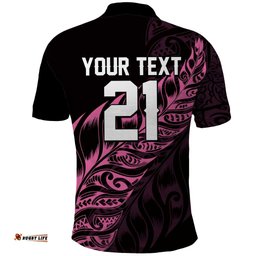 New Zealand Lawn Bowls Custom Polo Shirt Pink Maori Warrior Tribal Silver Fern LT9