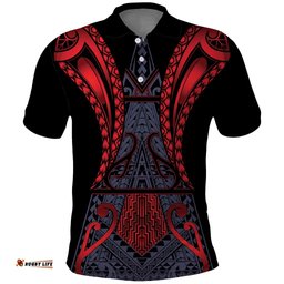 Custom New Zealand Polo Shirt Maori Kiwiana Pattern Tukutuku Motif LT9