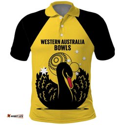 Custom Western Australia Bowls Polo Shirt Go Champions WA Black Swan LT14