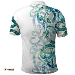 Paua Shell Maori Polo Shirt Koru Kowhaiwhai LT7