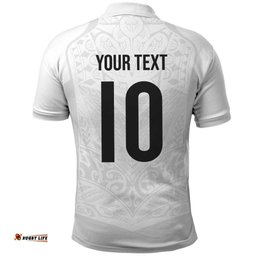 Custom New Zealand Football Polo Shirt The Whites-Sporty T90 Style LT03