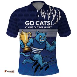 Personalised Geelong Pride Polo Shirt Claws Out for Glory LT9