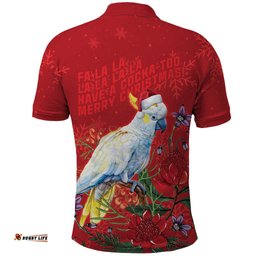 Merry Cocka-mas Polo Shirt Australia Christmas Red Art LT9